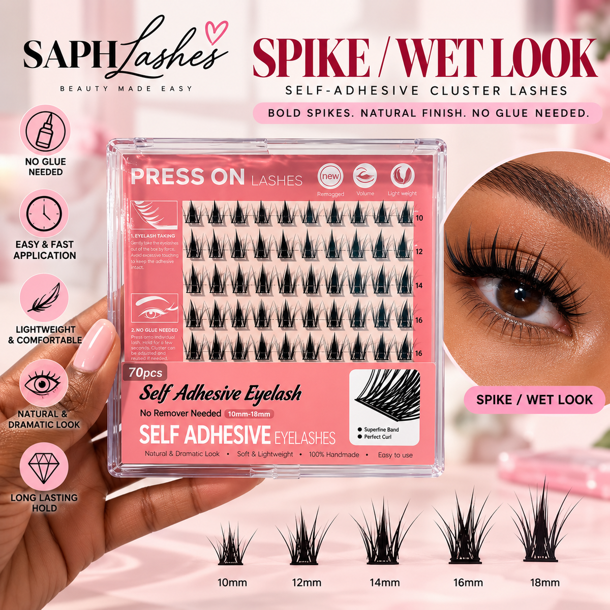 Press on/Self-Adhesive Cluster Lashes